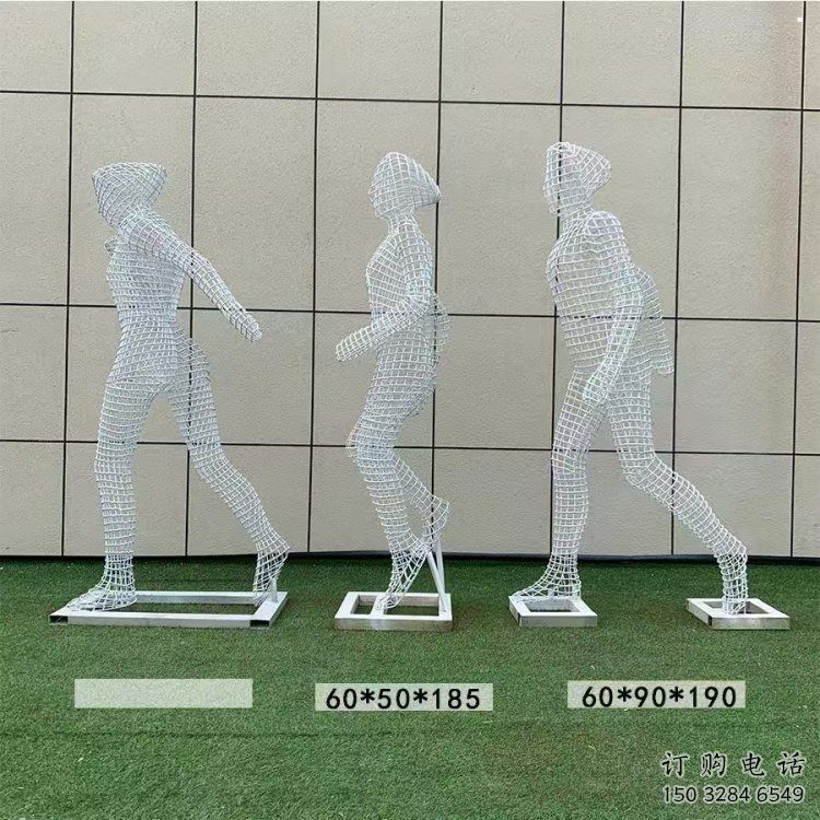 體育人物雕塑供求，景觀雕塑，鏤空鐵藝人物雕塑優選