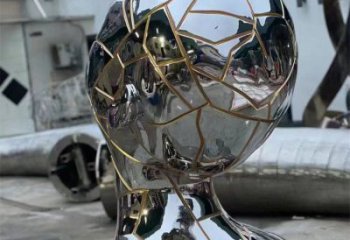 白鋼人頭像雕塑展品，金屬制作，鏡面人頭像雕塑精品