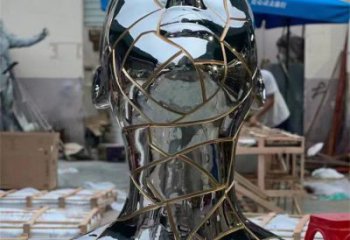 白鋼人頭像雕塑制造商，鋼管組合，鏡面人頭像雕塑優選