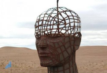 鏤空人頭像雕塑通用，陸地?cái)[件，鐵藝人頭像雕塑點(diǎn)擊