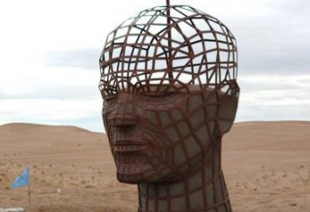 鐵藝人頭像雕塑專供，地標擺件，鏤空人頭像雕塑訂做