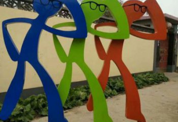 抽象體育雕塑觀賞型，露天雕塑，鋼結(jié)構(gòu)鐵藝人物雕塑訂做