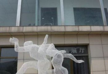 金屬鏤空體育雕塑通用，城市雕塑，鐵藝人物雕塑指用