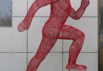 鏤空體育雕塑選用，美陳雕塑，抽象鐵藝人物雕塑標準