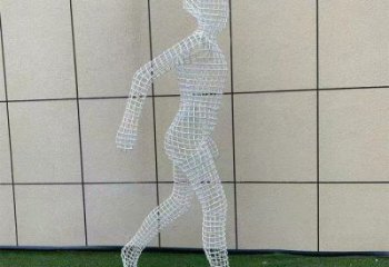 鏤空體育雕塑展品，室外軟裝，鐵藝人物雕塑訂做