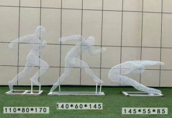 鏤空運(yùn)動(dòng)員雕塑供需，鋼管組合，鐵藝人物雕塑制作