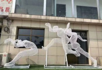 鏤空運動員雕塑生產，廣場雕塑，鐵藝體育人物雕塑展品