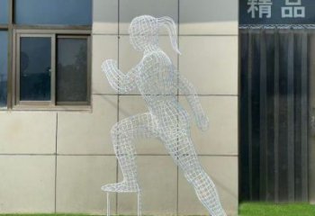 鏤空運動員雕塑通用，陸地擺件，編織人物雕塑制作優選