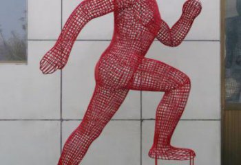 鏤空運動員雕塑選用，美陳雕塑，鐵藝烤漆體育人物雕塑