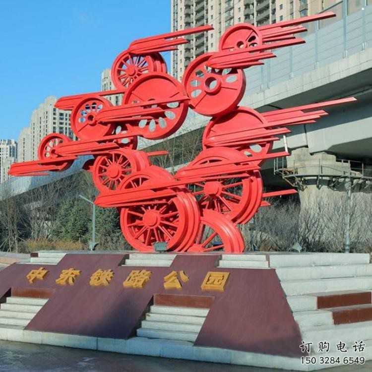 主題車輪雕塑供給，中式工藝，景觀車輪雕塑精品