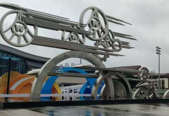 抽象車輪雕塑展品，小區雕塑，車輪雕塑制作精選