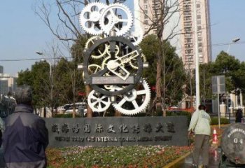 車輪雕塑制造，酒店擺件，文化景觀車輪雕塑選定