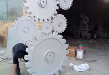 抽象齒輪雕塑