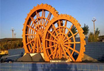 鑄造水車(chē)雕塑