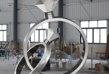 藝術鉆戒雕塑觀賞型，街景小品，鉆戒雕塑主題常用