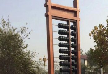 街頭算盤雕塑