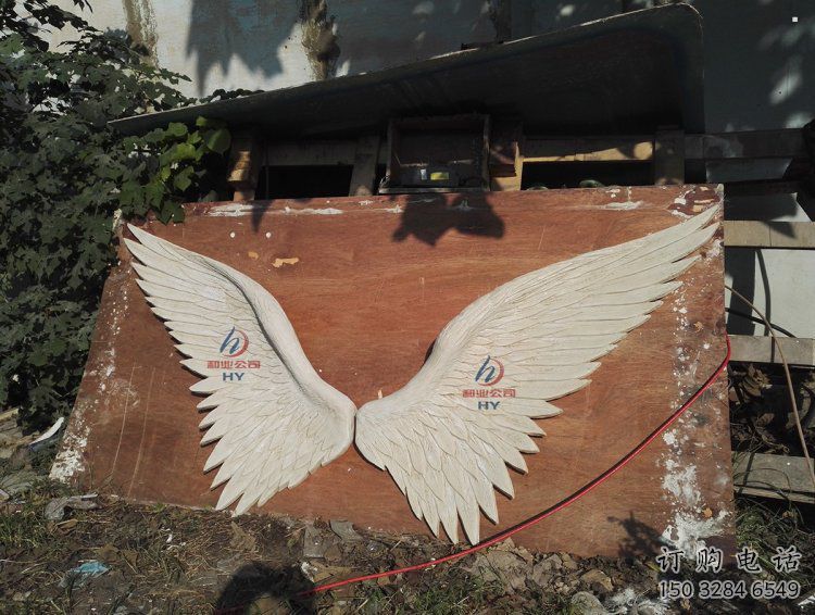 鳥翅雕塑批發(fā)，拉絲工藝，不銹鋼鳥翅雕塑承接