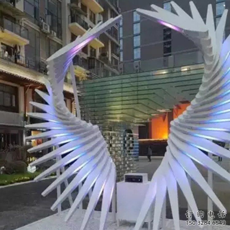 天使之翼雕塑常用，鋼管組合，景觀翅膀雕塑定價