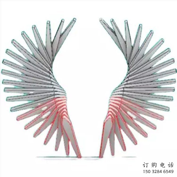 天使之翼雕塑展品，彩鋼制作，酒店翅膀雕塑精品