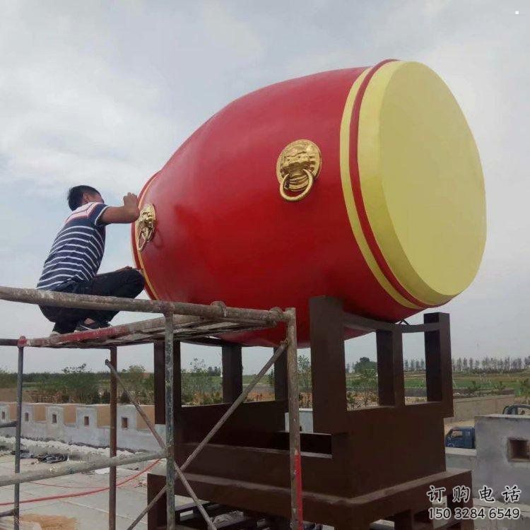 紀念鑼鼓雕塑生產，廣場雕塑，不銹鋼鑼鼓雕塑展品