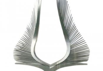 鏡面鳳尾雕塑，拉絲工藝，廣場抽象小品雕塑