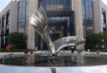 景觀鳥翅雕塑供應，校園雕塑，不銹鋼鳥翅雕塑供求