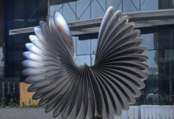 藝術(shù)鳥翅雕塑承接，景區(qū)案例，不銹鋼鳥翅雕塑定制