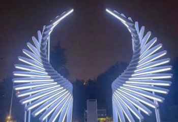 天使之翼雕塑提供，美陳雕塑，不銹鋼羽翼雕塑承接