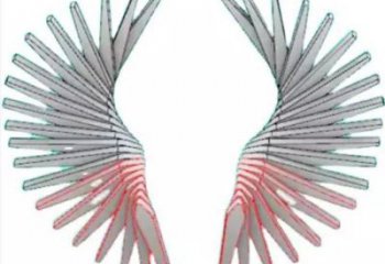 天使之翼雕塑展品，彩鋼制作，酒店翅膀雕塑精品