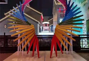 天使之翼雕塑通用，街道標識，鋼鑄翅膀雕塑承接