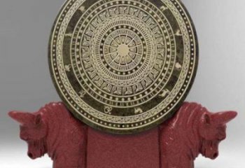 ?門口銅鼓雕塑點擊，地標擺件，民俗銅鼓雕塑承接