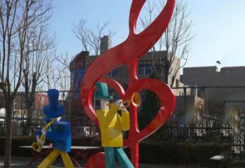 音樂符號雕塑預(yù)定，校園雕塑，花園音樂雕塑承接