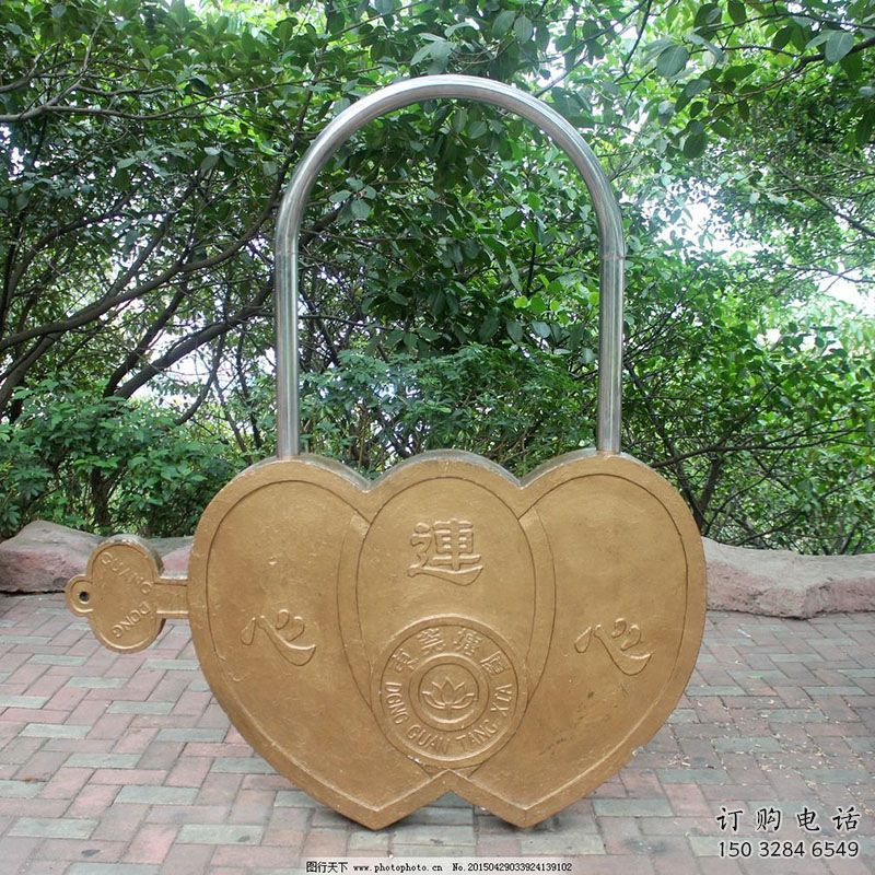 環(huán)境鎖子雕塑批發(fā)，拉絲工藝，小品不銹鋼鎖子雕塑承接