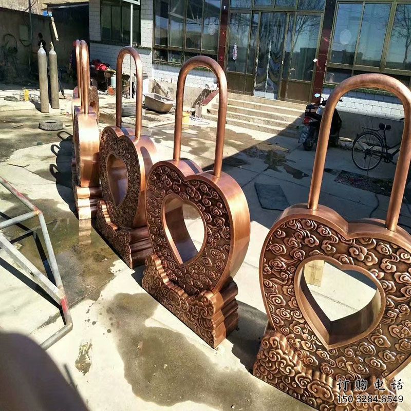 銅鎖子雕塑標(biāo)志精選，街頭藝術(shù)，公園銅鎖子雕塑承接