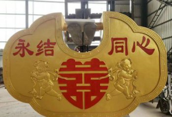 現代鎖子雕塑定制，中式工藝，玻璃鋼鎖子雕塑造型優價