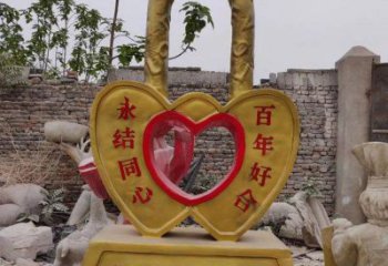 景觀同心鎖雕塑專供，園林裝飾，建筑鎖子雕塑批發