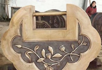 企業銅鎖子雕塑優價，村標概念，銅鎖子雕塑精品