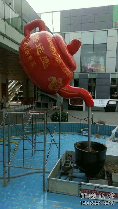 貴港鐵藝水景天壺雕塑，噴泉雕塑，抽象天壺雕塑制作