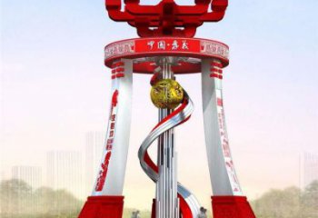 晉安城市精神堡壘雕塑，地標(biāo)文明建筑不銹鋼雕塑