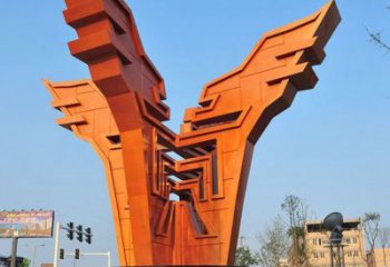 城市精神堡壘雕塑，抽象建筑元素，廣場景觀雕塑小品