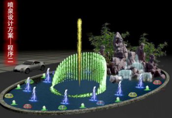 河池旱地漂浮噴泉雕塑，水景藝術噴泉雕塑生產商