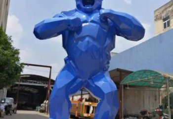 黔南彩繪黑猩猩雕塑