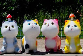 五指山房地產(chǎn)貓咪雕塑，仿古動漫雕塑，公園動物制造