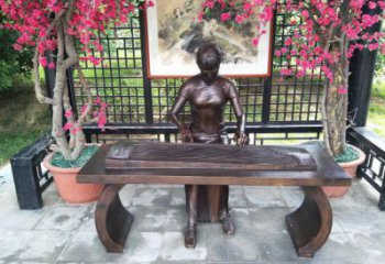 衡水彈古箏雕塑廠家，景觀概念，民俗人物雕塑通用