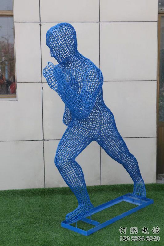 南崗鏤空跑步雕塑，標(biāo)識雕塑，烤漆鐵藝人物雕塑優(yōu)選