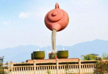 江岸公園天壺雕塑工廠，不銹鋼材質(zhì)，圓雕形式