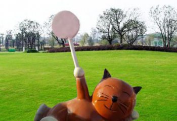 黃石小區小貓雕塑，抽象系列，彩繪工藝