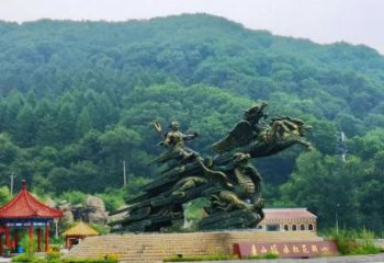 鄂州夸父逐日雕塑，鑄銅神話人物雕塑