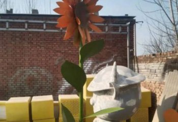 岳陽太陽花雕塑工程，美陳雕塑，玻璃鋼太陽花雕塑廠家