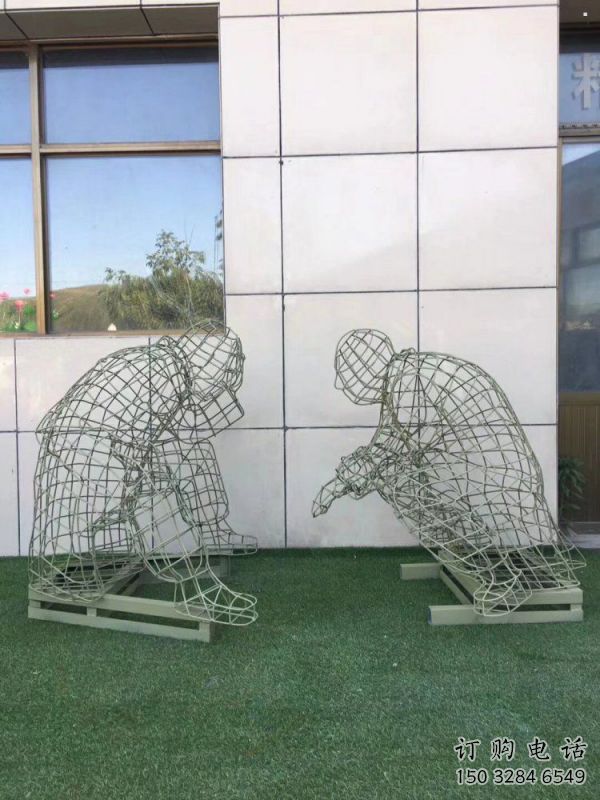 西湖鏤空對弈雕塑標準，廣場雕塑，鐵藝民俗人物雕塑供給